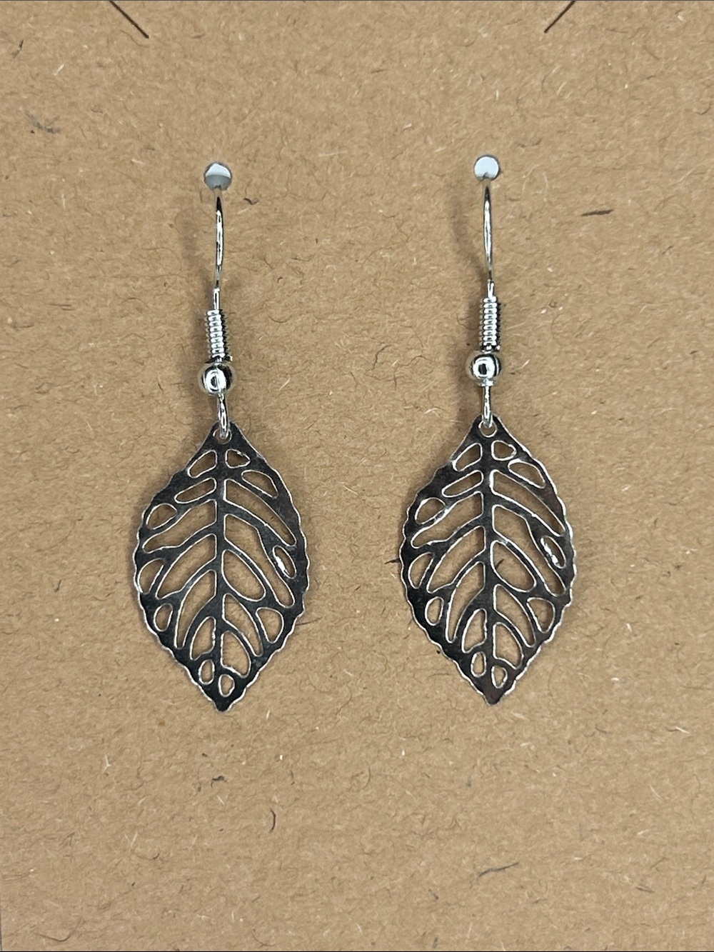 Silver Filigree Leaf Drop Earrings Fashion Jewelry